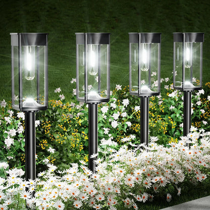 4-Piece  Bright Solar Powered Pathway Lights