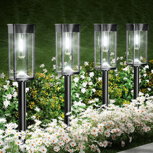 4-Piece  Bright Solar Powered Pathway Lights