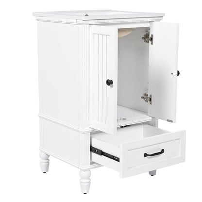Modern & Independent 20" White Bathroom Vanity w/Semilune Ceramic Sink