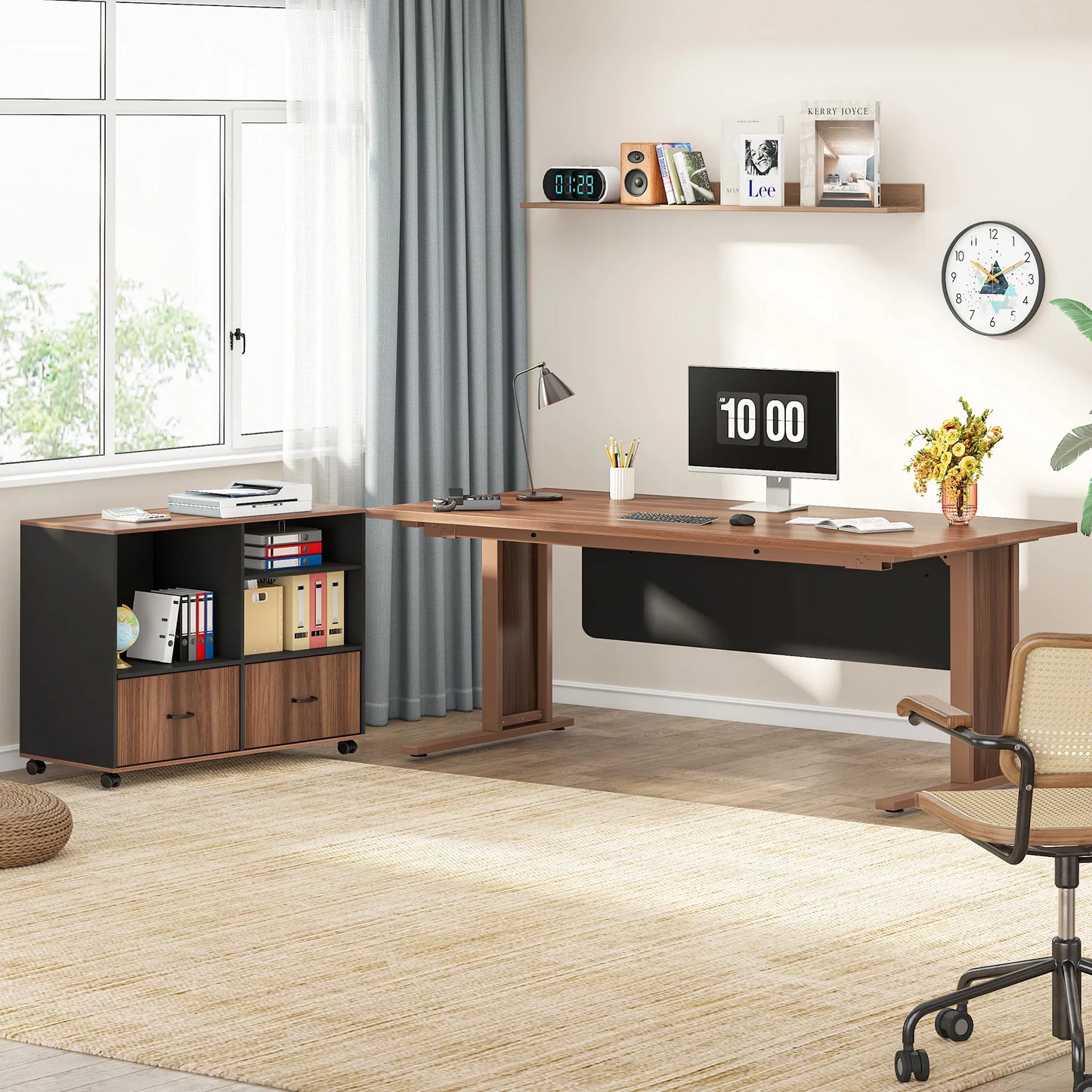 63" Large L-Shaped Executive Office/Computer Desk