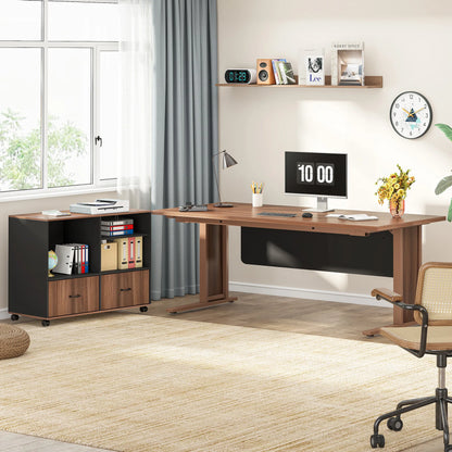 63" Large L-Shaped Executive Office/Computer Desk