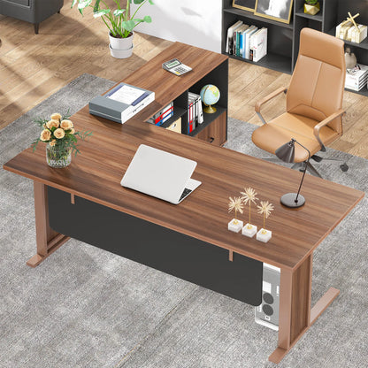 63" Large L-Shaped Executive Office/Computer Desk