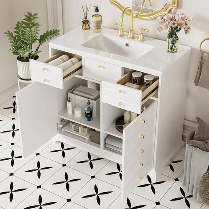 Farmhouse 36" Freestanding Bathroom Vanity w/Sink