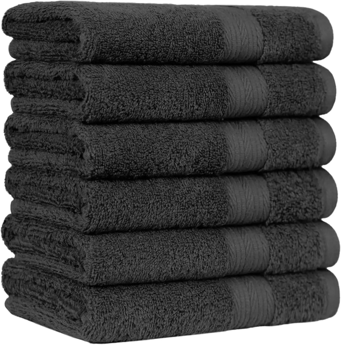Close-up of the classic pique border on the Luxury 6-Piece Cotton Bath Towel Set, enhancing elegance and style. Luxury cotton towel set.