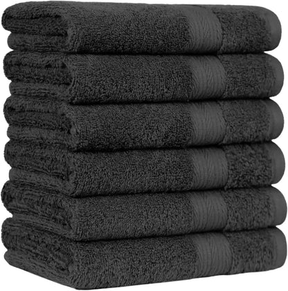 Close-up of the classic pique border on the Luxury 6-Piece Cotton Bath Towel Set, enhancing elegance and style. Luxury cotton towel set.