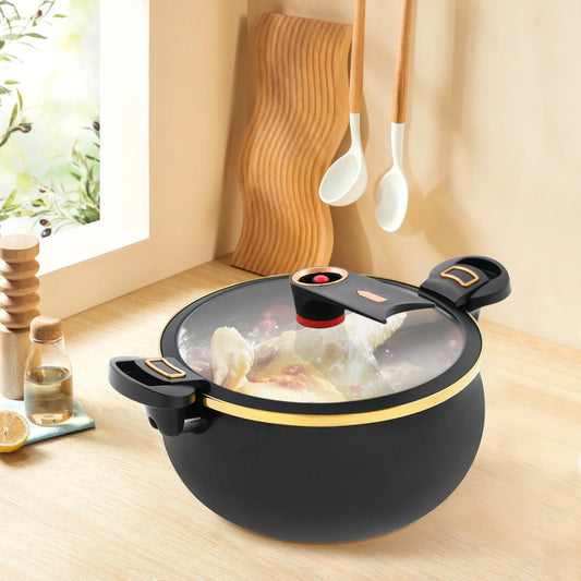 Non-Stick 8L Round Micro Pressure Cooker 