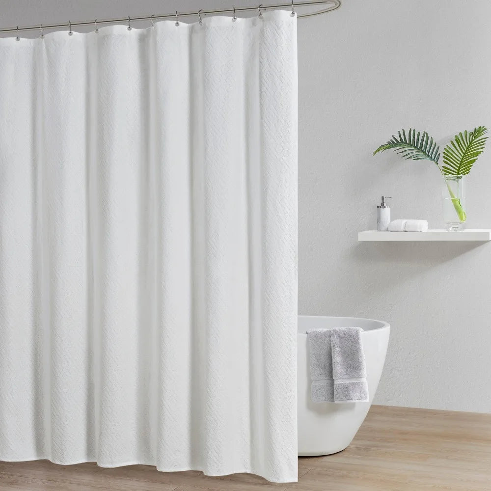 OEKO-TEX Certified Quilted Pattern Shower Curtain