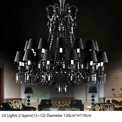 Luxurious Black Crystal Chandelier Lighting