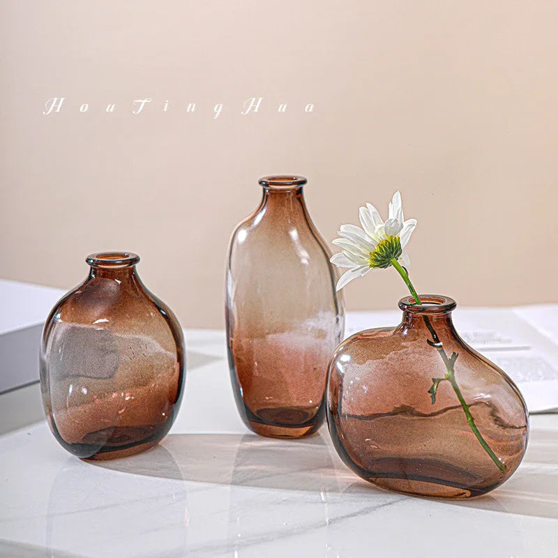 Retro Glass Flower Vase~Available in Three Captivating Colorways