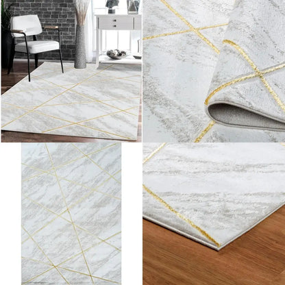 Modern Abstract High Pile 8' x 10'  Marble Area Rug 