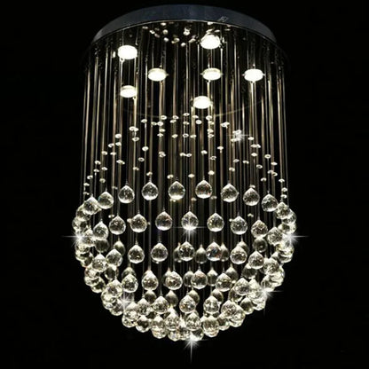 Modern 6-Light K9 Crystal Raindrop Chandelier