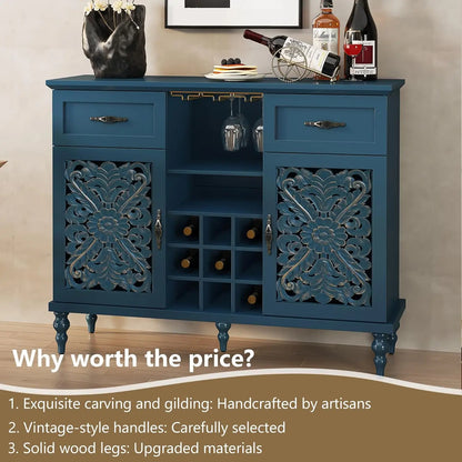 Elegant & Versatile 47.2" Customized Vintage Wine Bar Cabinet  