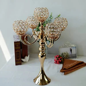 5~Arm Gold Heart Candelabrum