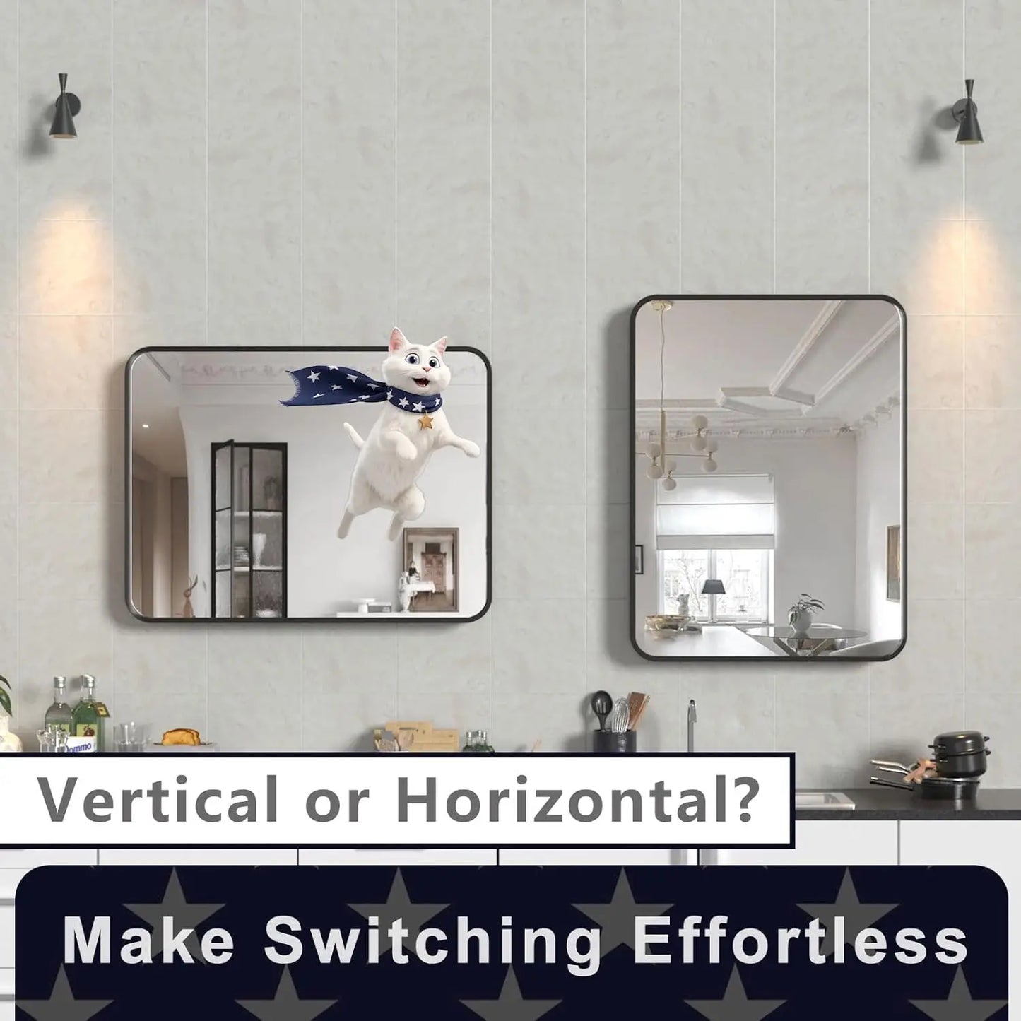 Modern Black Framed Rectangular Mirror