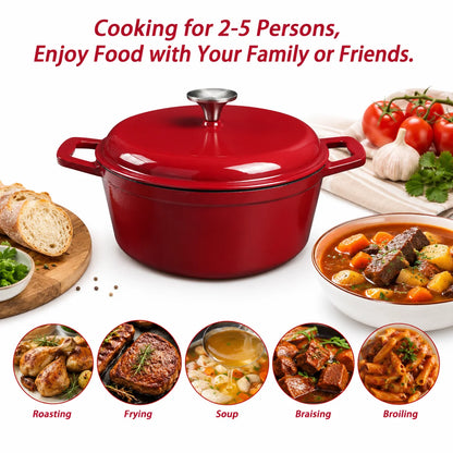 4.75-Quart Enameled Cast Iron Dutch Oven with Lid, Induction & Oven Safe — enameled cast iron dutch oven for braising and roasting