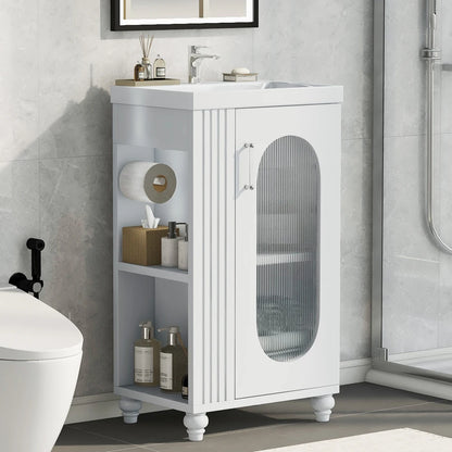 Modern 20" Freestanding Bathroom Vanity w/Drop-in Sink