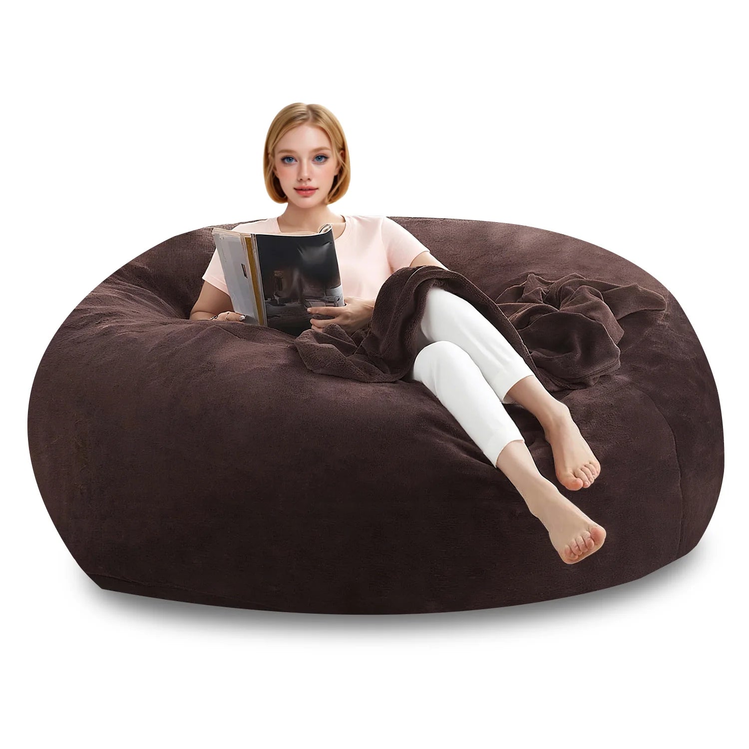 Versatile oversized bean bag chair, suitable for bedrooms, dorms, and playrooms.