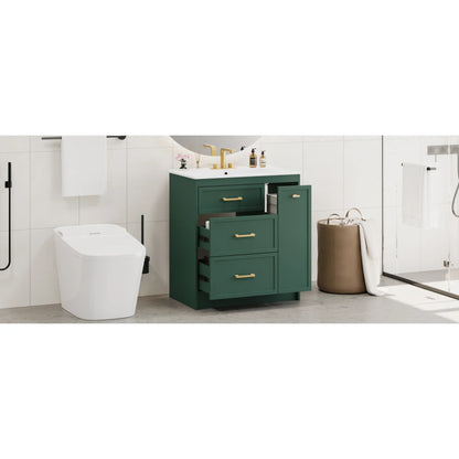 Classic 30" Bathroom Vanity Set w/Premium Ceramic Sink