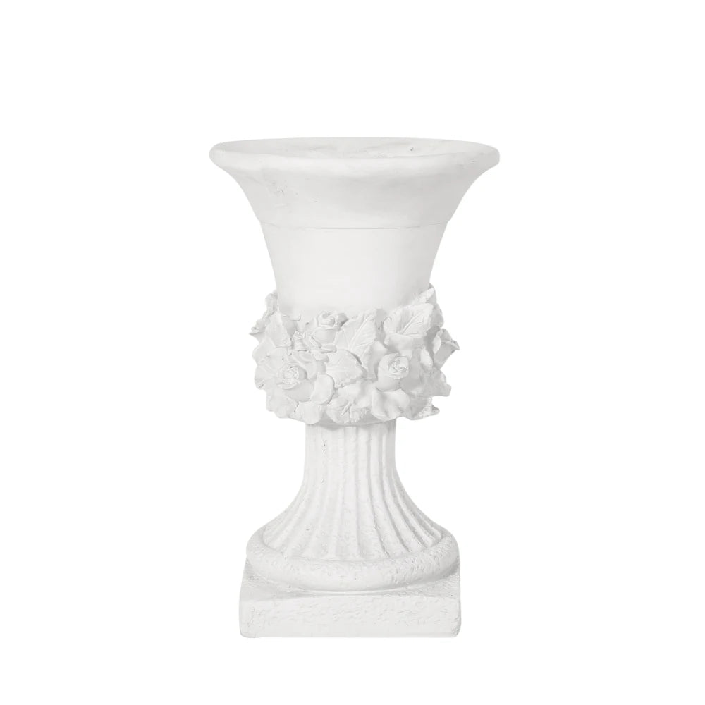 Antique Style White Garden Urn Planter