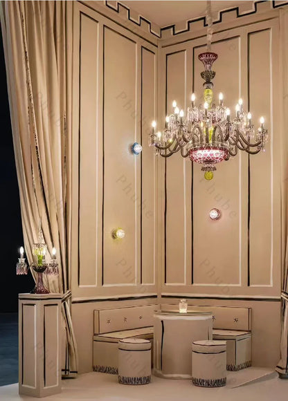 Classy & Elegant 24-Light Colored Crystal Candelier