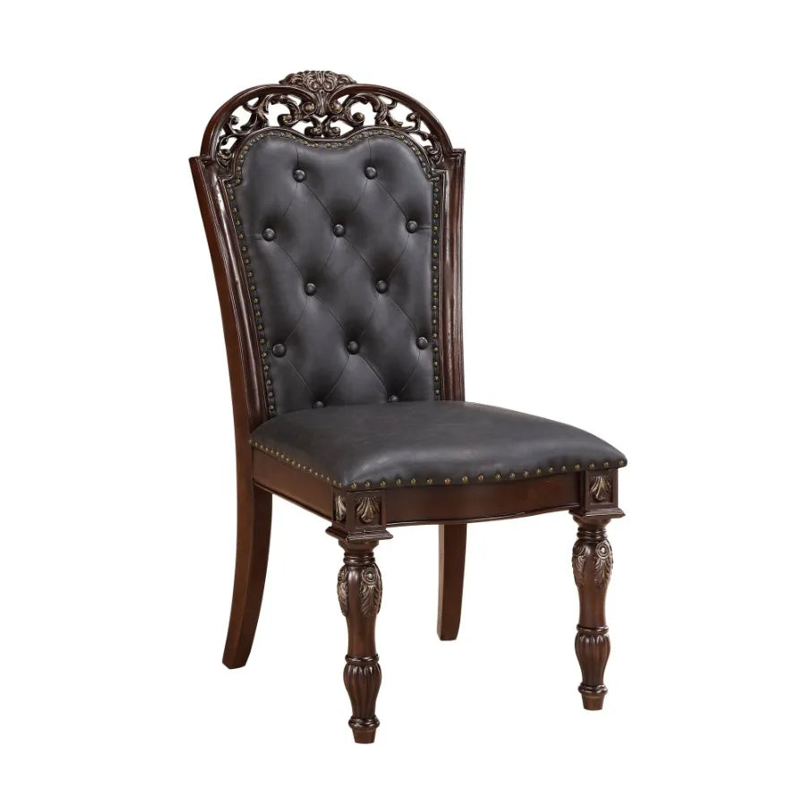 Elegant & Formal Upholstered Button Tufted Dining Chair/Set of 2