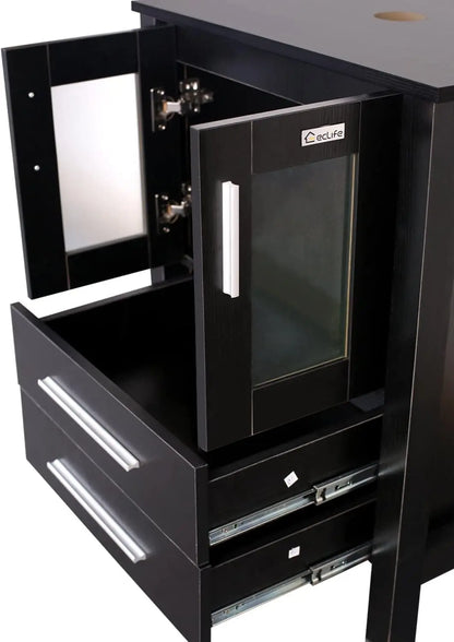 24" Modern Black Stand Cabinet w/out Sink