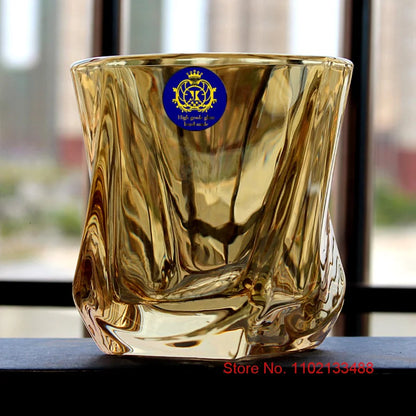 European Style Grotesque Golden Crystal Whisky Glasses