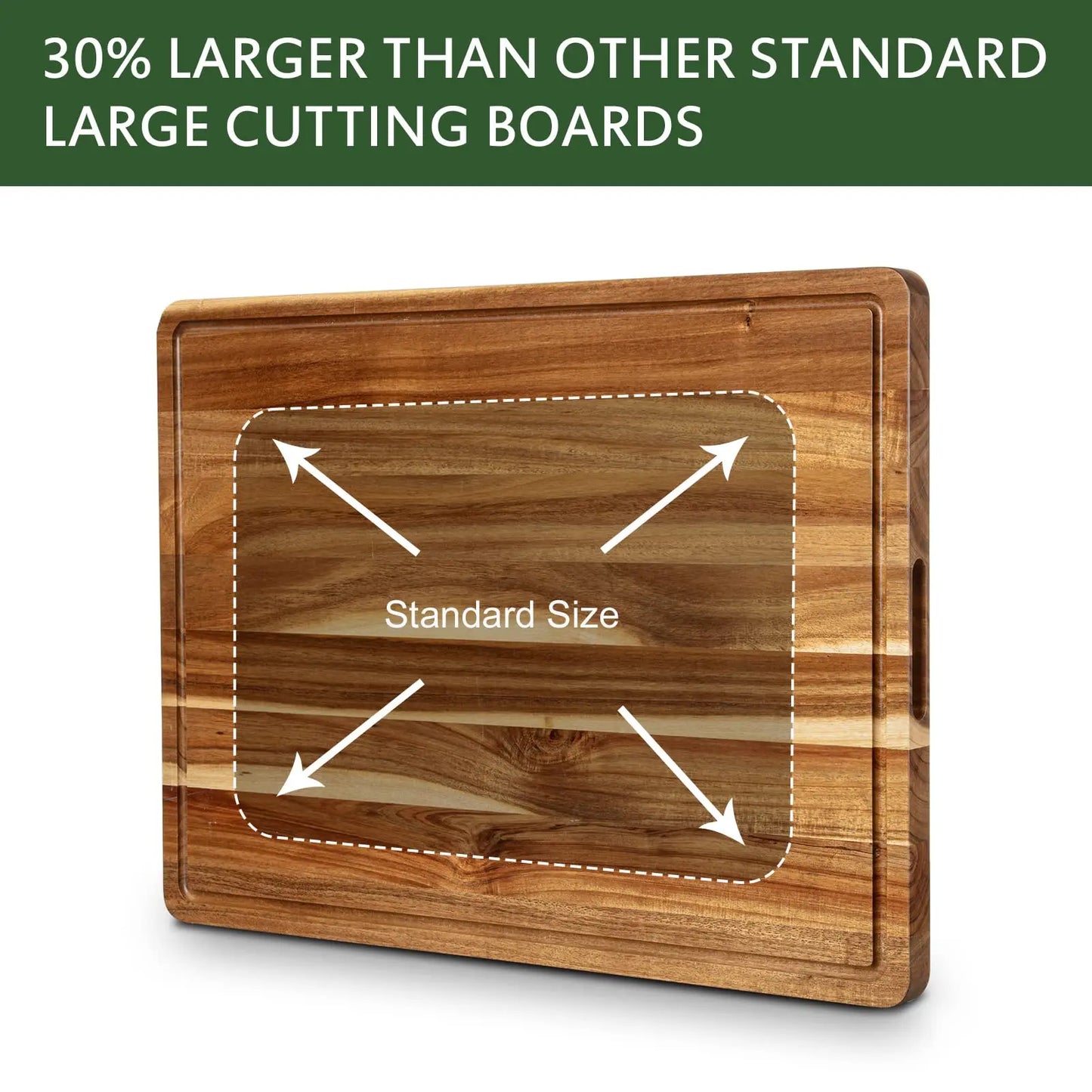20x15/24x18 Acacia Wood Cutting Board with Deep Juice Groove, natural acacia wood cutting board for chopping and carving