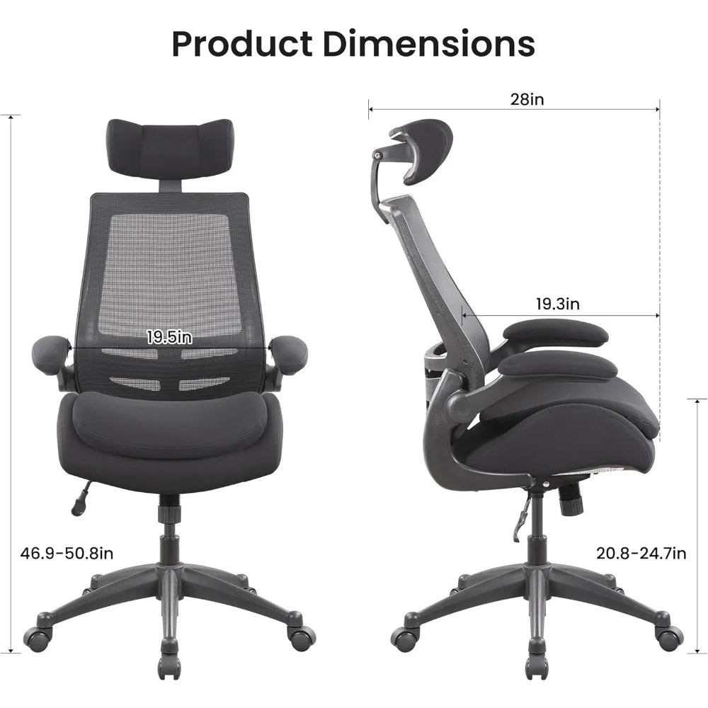 Close-up of the breathable mesh back of the 400lb High Back Office Chair, showcasing its design for improved airflow and comfort.