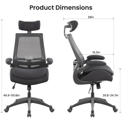 Close-up of the breathable mesh back of the 400lb High Back Office Chair, showcasing its design for improved airflow and comfort.