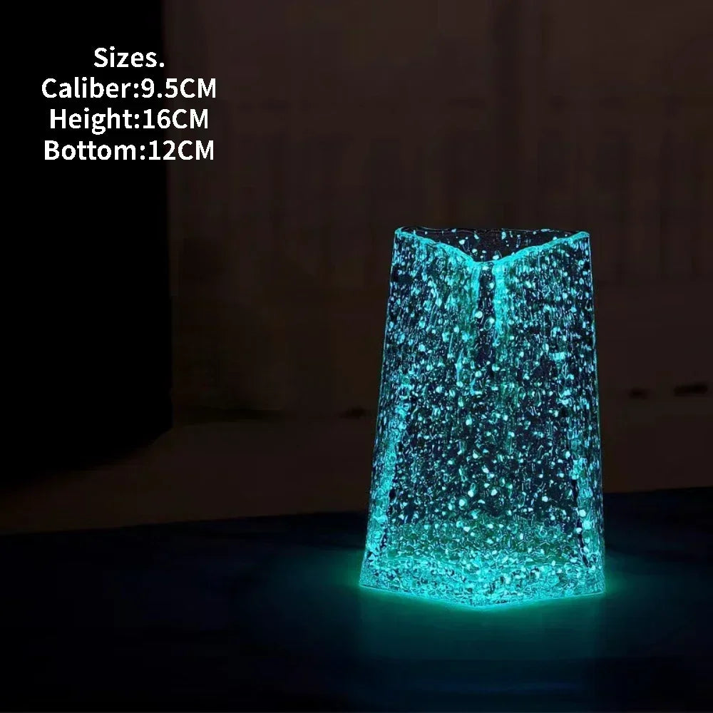 Luminous Ornamental Glass Flower Vase