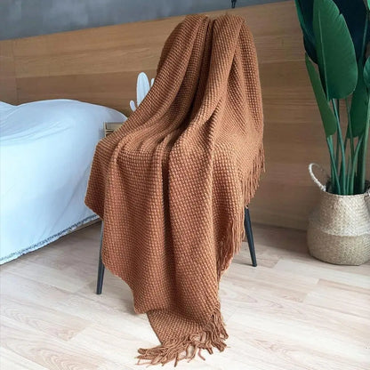 Lightweight Knitted Throw Blanket