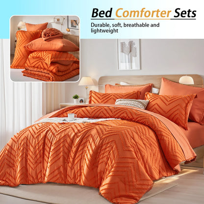 Elegant 7-piece Cut Flower Design king/Queen Quilt Set