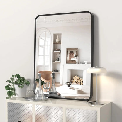 Modern Black Framed Rectangular Mirror