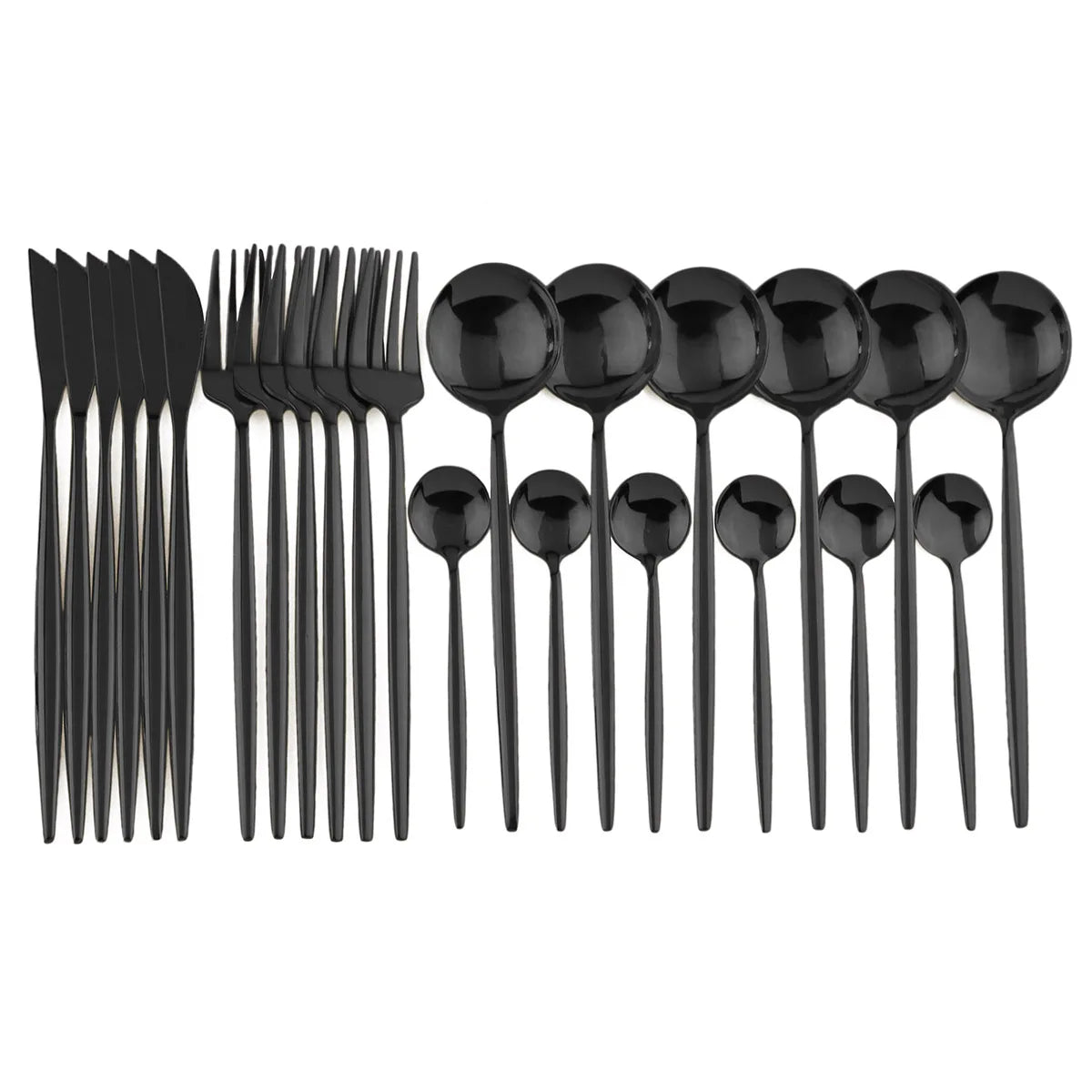 Modern 24-Piece Stainless Steel Tableware for 6