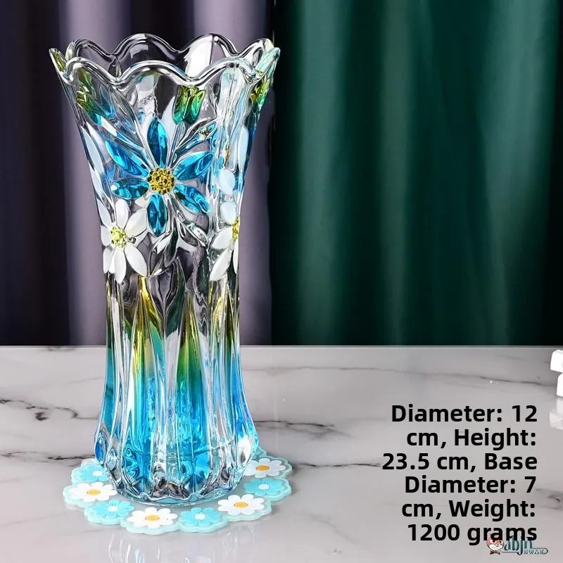 Minimalist Style Multi-Color Glass Flower Vase