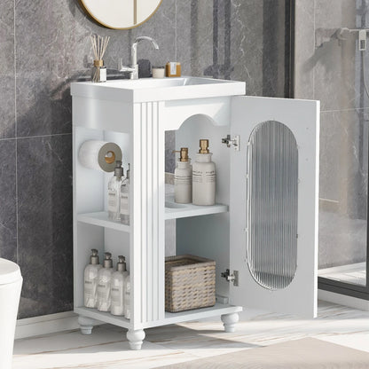 Modern 20" Freestanding Bathroom Vanity w/Drop-in Sink