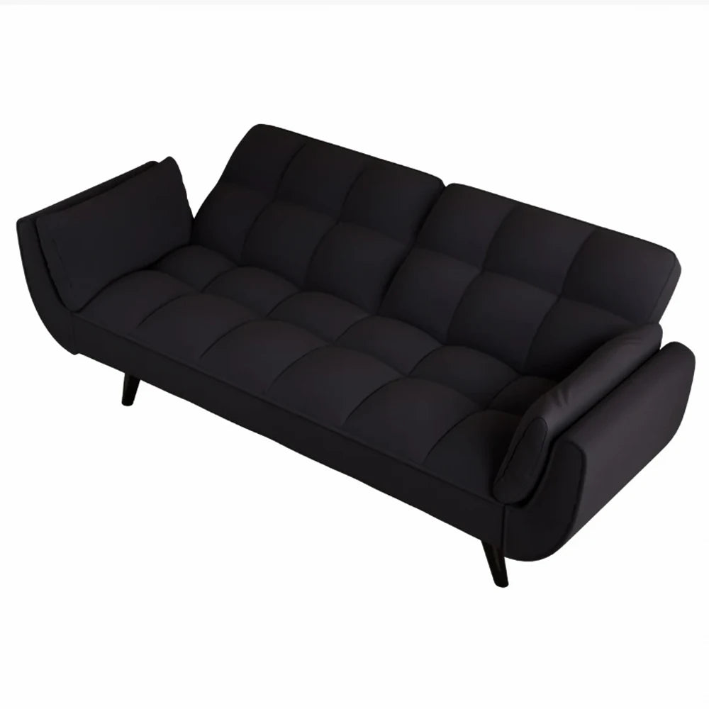 The compact design of the 57" Velvet Convertible Futon Sofa perfect for dorms and offices, ensuring comfort.