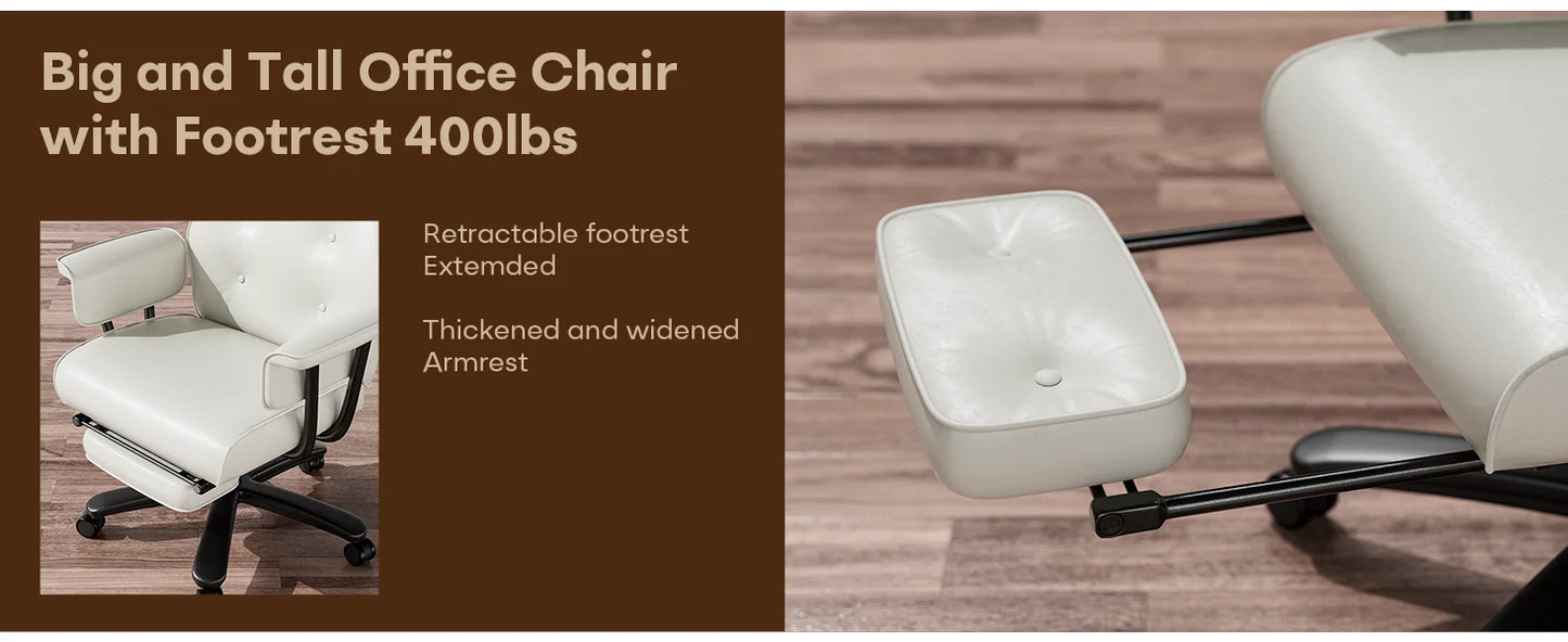 Executive Big & Tall Reclining Office Chair w/Footrest