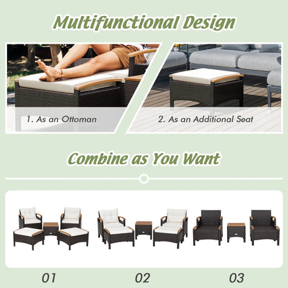 Outdoor 5-piece Patio PE Rattan Sofa Set