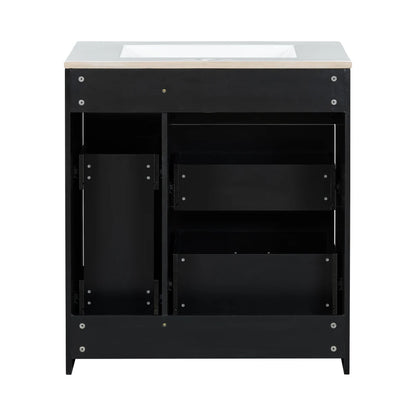 Classic 30" Bathroom Vanity Set w/Premium Ceramic Sink