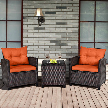 3-Piece Mixed Brown Rattan Wicker Bistro Set for Garden, Balcony & Poolside featuring stylish chairs and a compact table, perfect for outdoor living with the outdoor wicker bistro set.