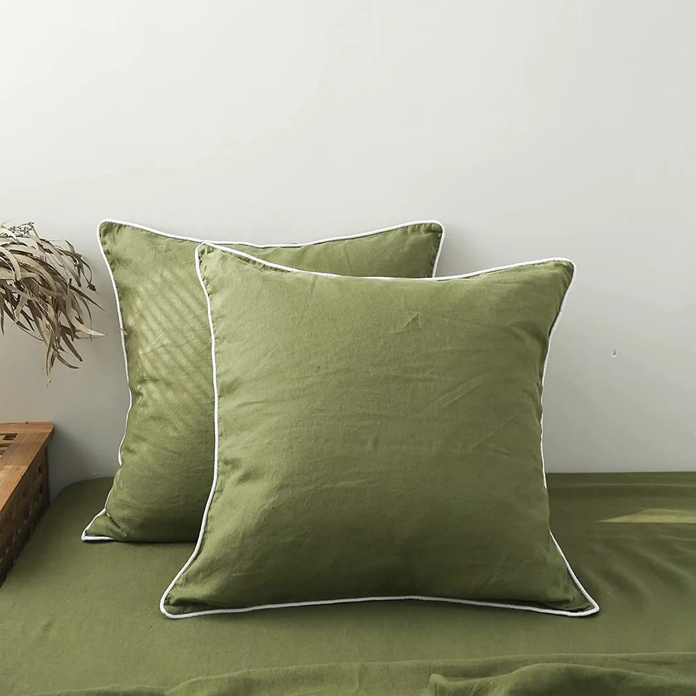 Unique Washed Linen Euro Pillow Sham-Set of 2