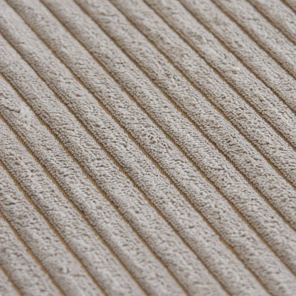 Oversized L-shaped Beige Corduroy Modular Sectional Sofa w/Throw Pillows