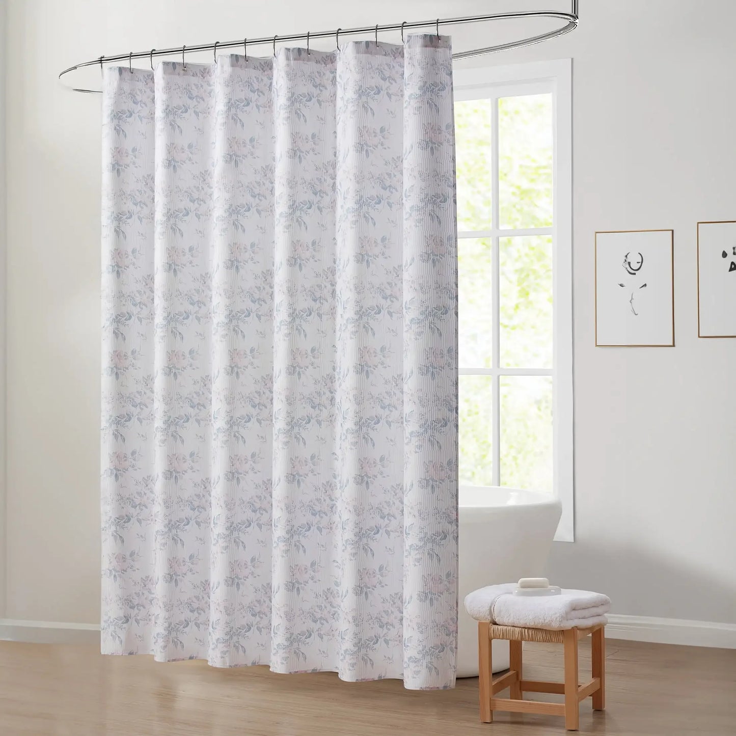 14-Piece Bright White Floral Bathroom Accessory Set