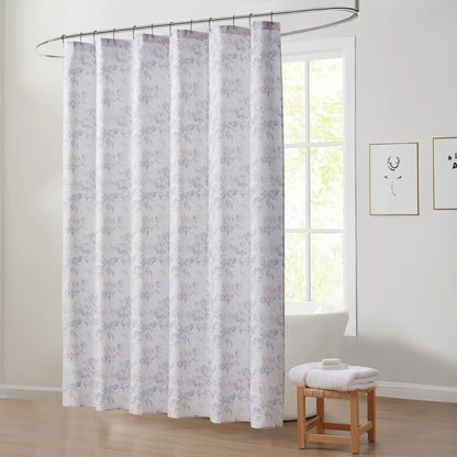 14-Piece Bright White Floral Bathroom Accessory Set