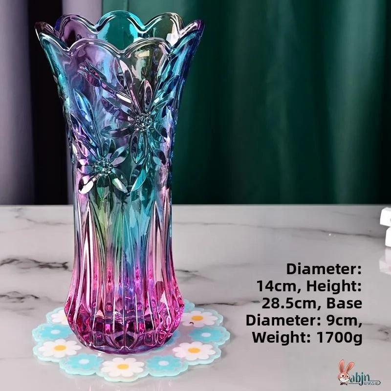 Minimalist Style Multi-Color Glass Flower Vase