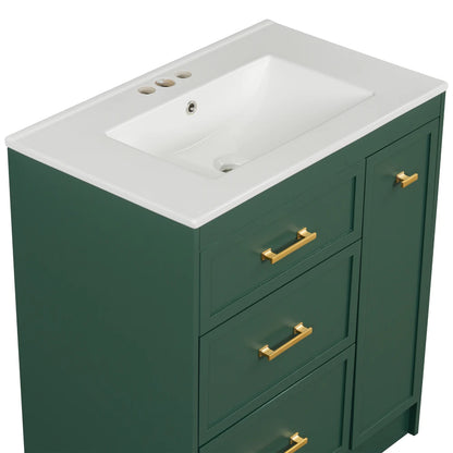 Classic 30" Bathroom Vanity Set w/Premium Ceramic Sink
