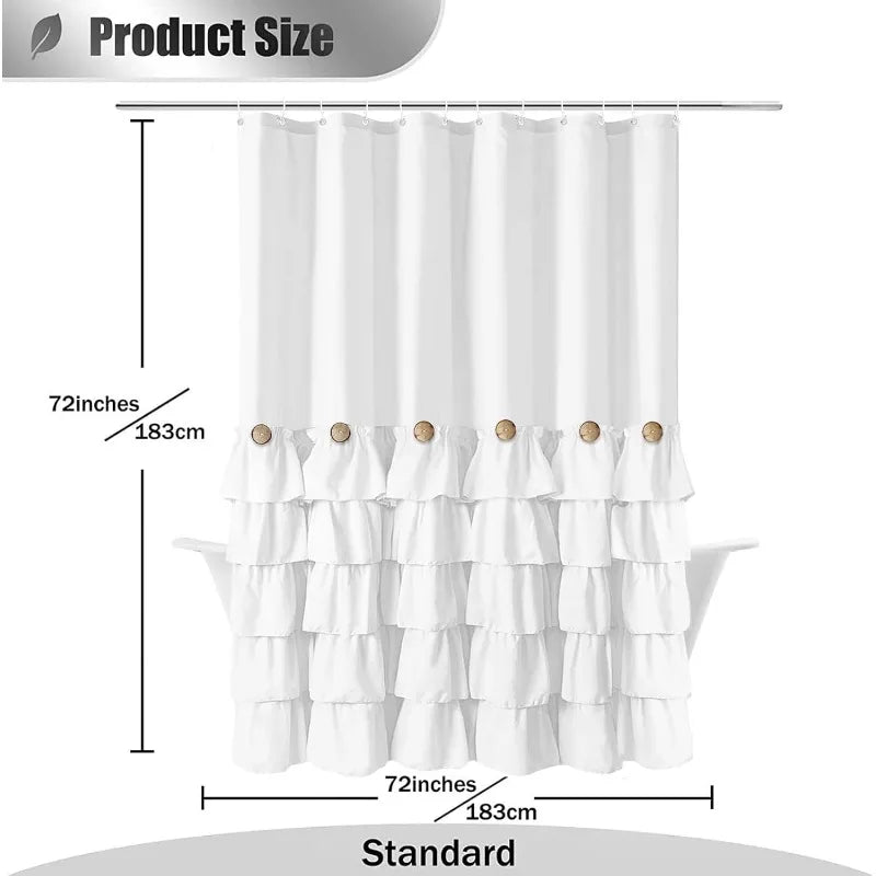 Farmhouse 72"x72" Fabric Shower Curtain Set