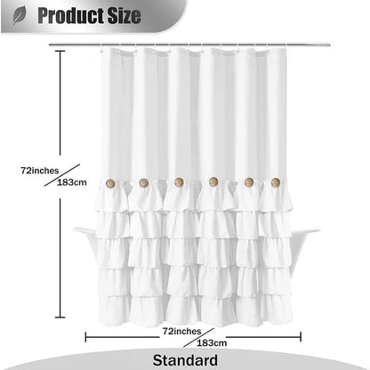 Farmhouse 72"x72" Fabric Shower Curtain Set